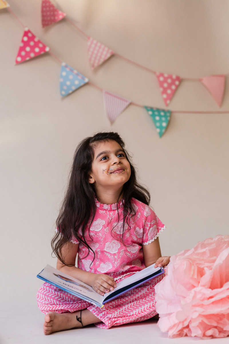 Image for Kusvaa Kkk33 Deep Blush Pink Cotton Set Sitting