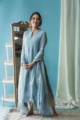 Image for Kusvaa Nekurta02 Submarine Blue Linen Kurta Dupatta Set Look 1