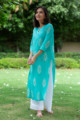 Image for Kusvaa Taf32 Picton Blue Regular Wear Kurta Move