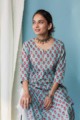 Image for Kusvaa Taf33 Glacier Blue Regular Kurta Sitting 1