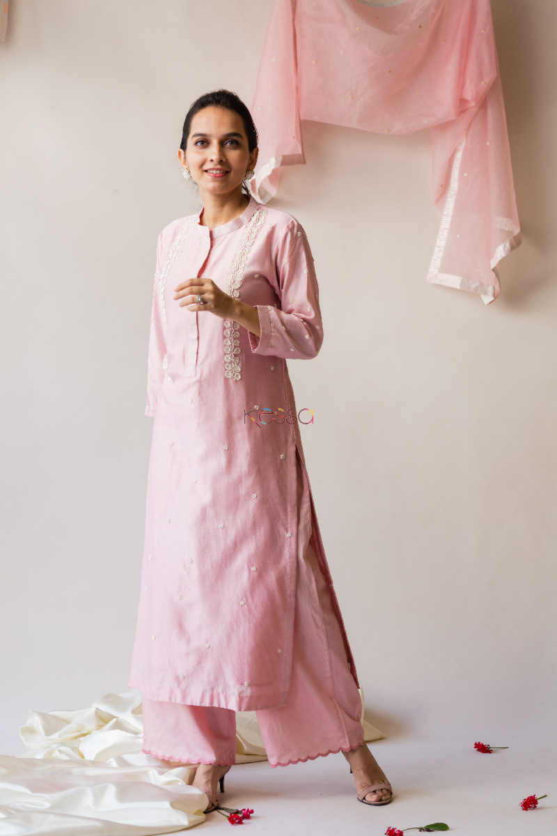 Image for Kusvaa Ve04 Pink Flare Chanderi Complete Set Featured