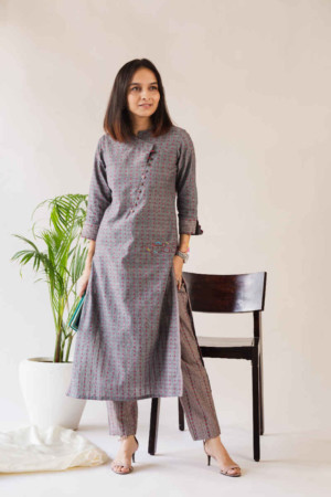 Image for Kusvaa Ws580 Soya Bean Straight Kurta With Pants Featured