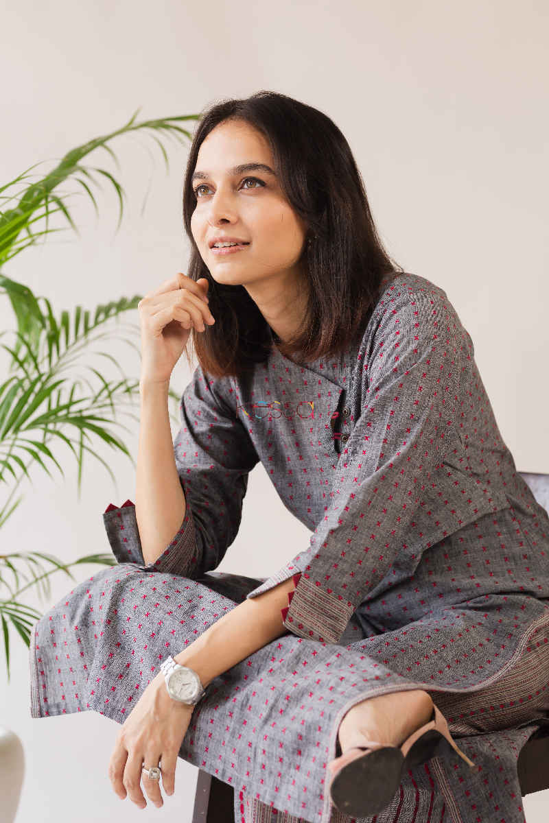 Image for Kusvaa Ws580 Soya Bean Straight Kurta With Pants Seat