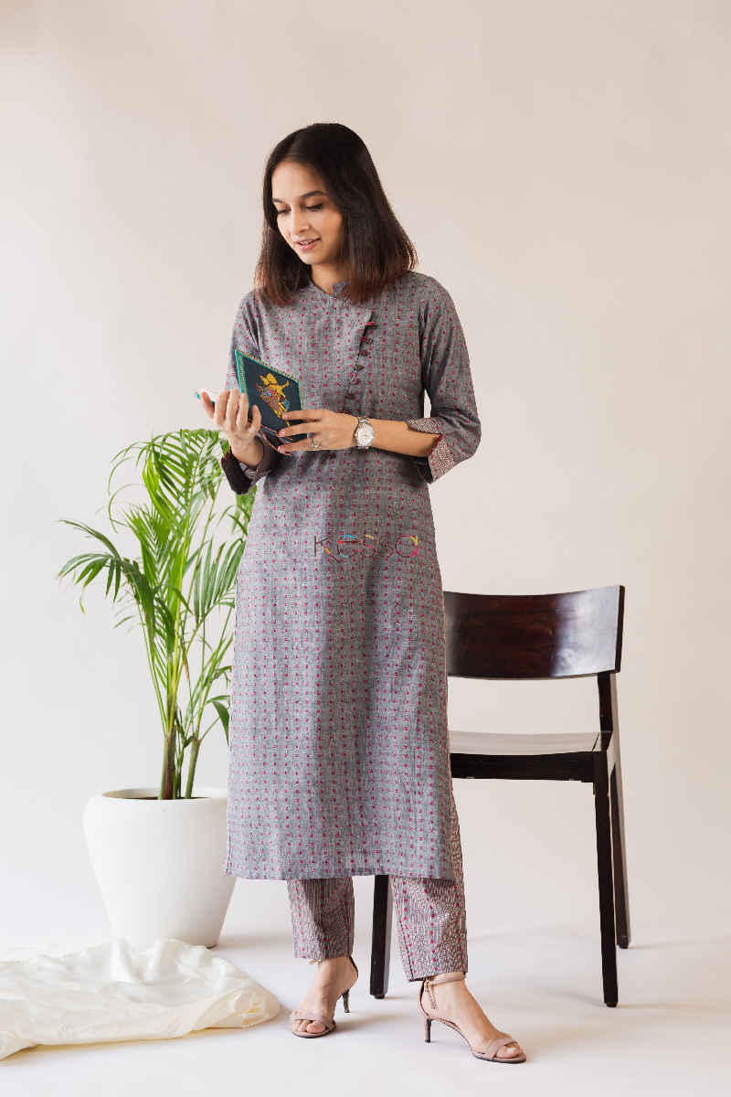 Image for Kusvaa Ws580 Soya Bean Straight Kurta With Pants