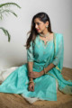 Image for Kusvaa Ws582 Shadow Green Chanderi Striaght Kurta Sitting