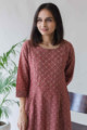 Image for Kusvaa Ws585 Brandy Rose A Line South Cotton Kurta Top