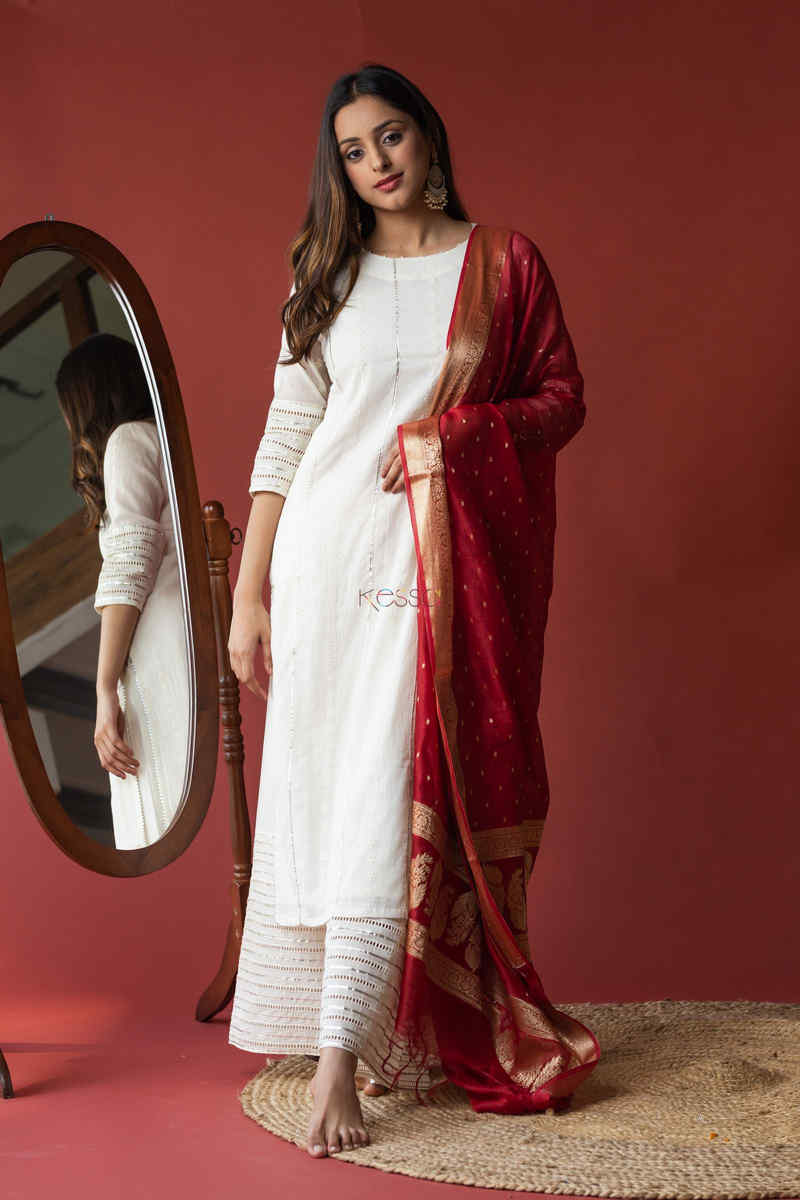 Image for Kusvaa Ws587 Shifley Kurta Pant Set Dupatta