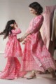 Image for Kusvaa Ws592 Shades Pink Block Print Kalidaar Kurta 1 Look 2