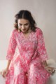Image for Kusvaa Ws592 Shades Pink Block Print Kalidaar Kurta 1 Sitting