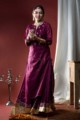 Image for Kusvaa Ws594 Wine Chanderi Straight Fit Kurta 1 Front