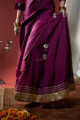 Image for Kusvaa Ws594 Wine Chanderi Straight Fit Kurta Skirt 1