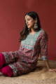 Image for Kusvaa Wsr129 Persian Plum A Line Block Print Kurta Sitting