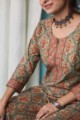 Image for Kusvaa Wsr135 Willow Grove Ethnic Block Print Kurta Closeup