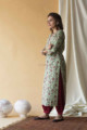 Image for Kusvaa Wsr136 Swamp Green Block Print Straight Fit Kurta Side