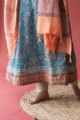 Image for Kusvaa Wsr142 Fountain Blue A Line Kurta Dupatta Set Bottom