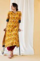 Image for Tangerine Rosewood Kalamkari Kurta Featured