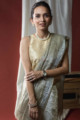 Image for Kusvaa Kds01 Tissue Linen Gotta Patti Saree Closeup 1