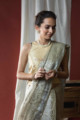 Image for Kusvaa Kds01 Tissue Linen Gotta Patti Saree Closeup 2