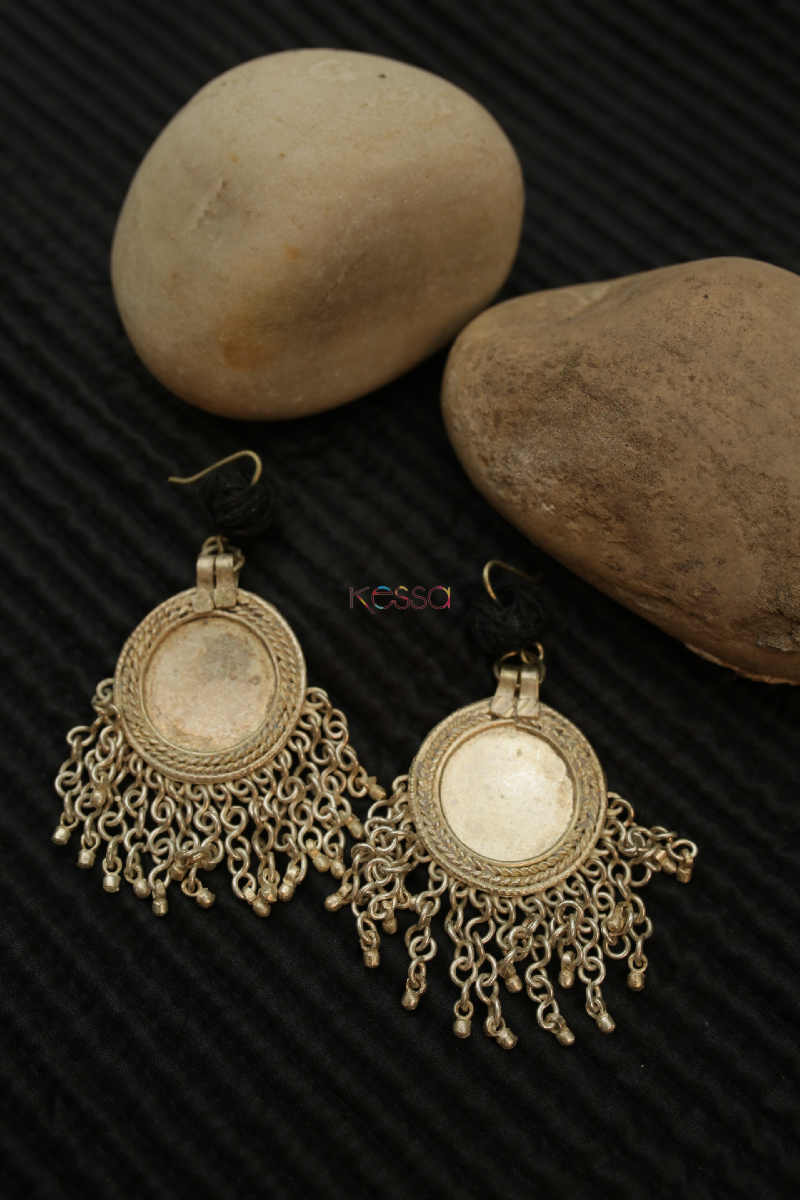 Image for Kusvaa Kt142 Coin Circluar Black Jhumkas 1
