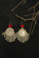 Image for Kusvaa Kt151 Coin Circluar Red Jhumkas 2