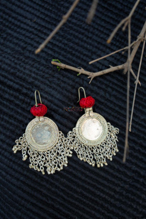 Image for Kusvaa Kt151 Coin Circluar Red Jhumkas Featured