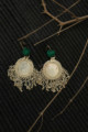 Image for Kusvaa Kt152 Coin Circluar Green Jhumkas 1