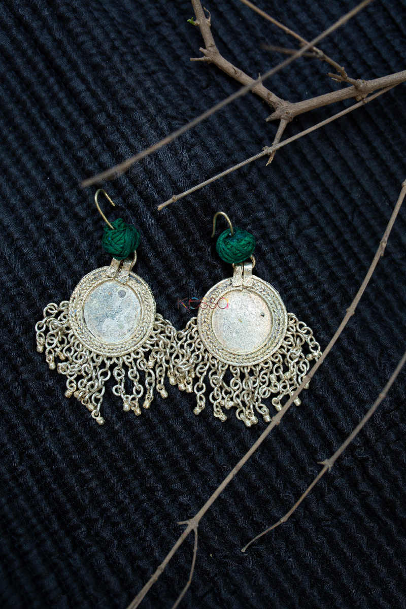 Image for Kusvaa Kt152 Coin Circluar Green Jhumkas Featured