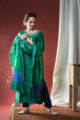 Image for Kusvaa Kuoj128 Green Pea Chanderi Kurta Dupatta Set Look