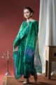 Image for Kusvaa Kuoj128 Green Pea Chanderi Kurta Dupatta Set Side 1