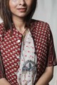Image for Kusvaa Sj19 Black Oriental Pink Quilted Half Jacket 1 Closeup