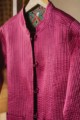 Image for Kusvaa Sjf23 Pink And Green Full Sleeves Jacket Closeup 2