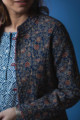 Image for Kusvaa Sjf25 Blue And Maroon Full Sleeves Jacket Closeup 1