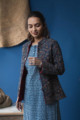 Image for Kusvaa Sjf25 Blue And Maroon Full Sleeves Jacket Side