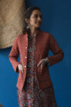 Image for Kusvaa Sjf26 Beige And Maroon Full Jacket Front