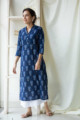Image for Kusvaa Taf34 Chambray Blue Regular Wear Kurta Look