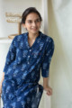 Image for Kusvaa Taf34 Chambray Blue Regular Wear Kurta Sitting