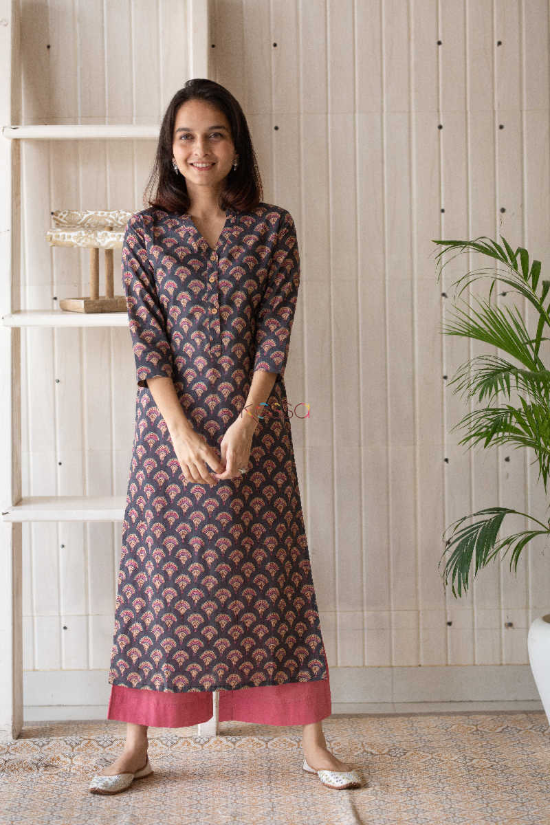 Image for Kusvaa Taf36 Ship Gray Regular Kurta Featured