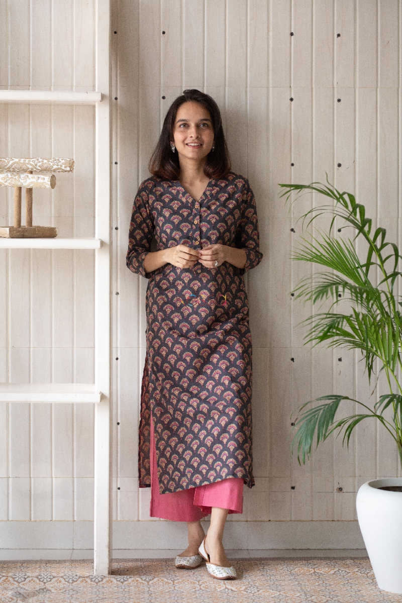 Image for Kusvaa Taf36 Ship Gray Regular Kurta Look