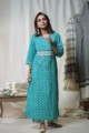 Image for Kusvaa Wa328a Pelorous Blue Kurta Pant Set Front