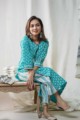 Image for Kusvaa Wa328a Pelorous Blue Kurta Pant Set Look