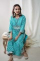 Image for Kusvaa Wa328a Pelorous Blue Kurta Pant Set Sitting