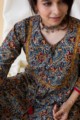 Image for Kusvaa Wa329a Kalamkari Multicolor A Line Kurta Closeup