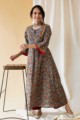 Image for Kusvaa Wa329a Kalamkari Multicolor A Line Kurta Front 1