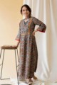 Image for Kusvaa Wa329a Kalamkari Multicolor A Line Kurta Front