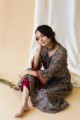 Image for Kusvaa Wa329a Kalamkari Multicolor A Line Kurta Sitting 1
