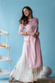 Image for Kusvaa Ws601 Blossom Pink Chanderi Strip Kurta Look