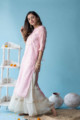 Image for Kusvaa Ws601 Blossom Pink Chanderi Strip Kurta Right
