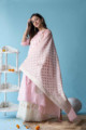 Image for Kusvaa Ws601 Blossom Pink Chanderi Strip Kurta Right Dupatta