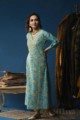 Image for Kusvaa Ws602a Sail Blue Block Print Kurta Side
