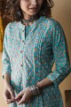 Image for Kusvaa Ws607 Smalt Blue Short Kurti Closeup